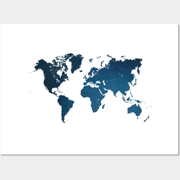 world map blue #map #worldmap Wall Art by JBJart